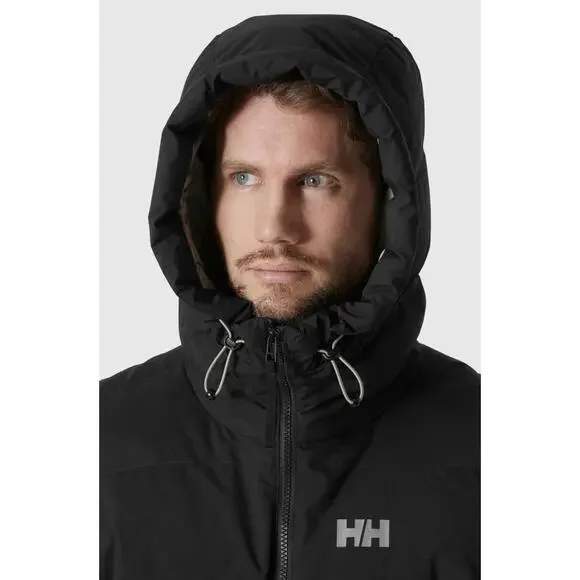 Helly Hansen Oslo Hooded Colorblock Puffer JacketCoat Black Gray Small M
